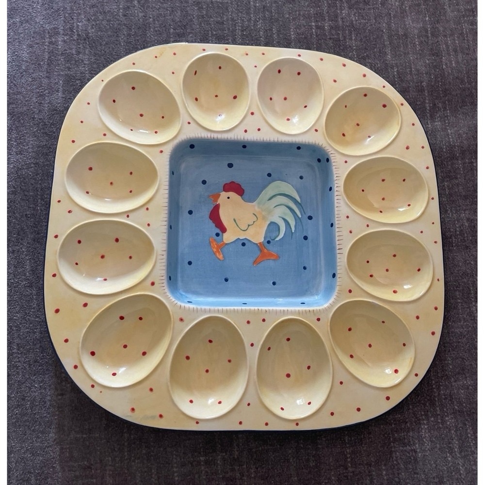 Vintage Houseware Rooster  Egg‎ Plate